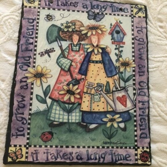 Slate Wall Art Plaque by Debra Jordan Bryan “It  Takes A Long Time … “ 10” x 8” - Picture 2 of 5